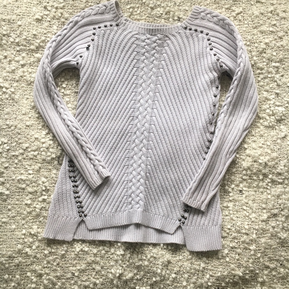 Ribbed Light Gray Sweater